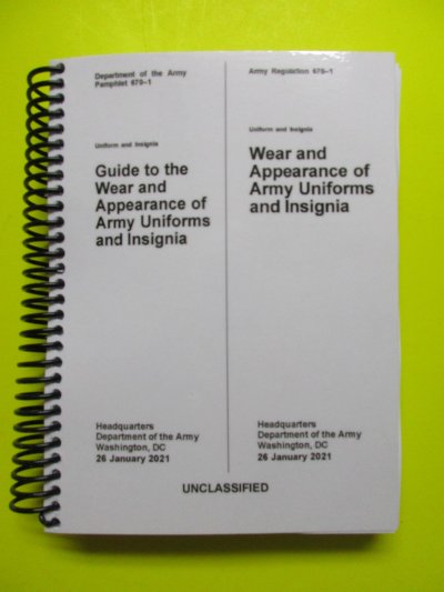 AR and DA PAM 670-1 COMBO Wear of Army Uniforms & Insignia - BIG